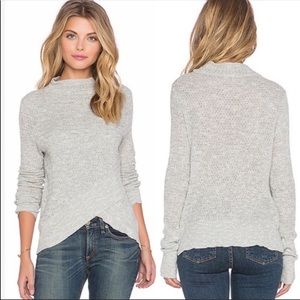 FREE PEOPLE Grey Mock Neck Boho Sweater SIZE S